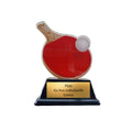 Tischtennis-Pokal 10 cm - Leichte Sport-Trophaee mit Schlaeger & Ball