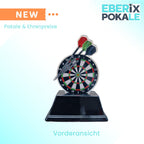 Darts Pokal Trophäe Award - 10cm Dartscheibe mit Wunschgravur & Pfeilen