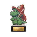 Pokal Feuerwehr-Drache 13 cm - Trophäe Award Holzpokal mit Wunschgravur