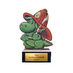 Pokal Feuerwehr-Drache 13 cm - Trophäe Award Holzpokal mit Wunschgravur