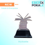 10 cm Bücher Pokal mit Wunschgravur - Acryl Trophäe für Lesewettbewerbe