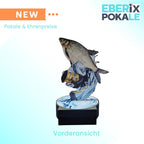 16 cm Holzpokal Trophe mit Wunschgravur - Angler Award aus Holz