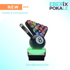 16 cm Holzpokal mit Gravur - Billard Trophäe - Queue & Kugeln Design