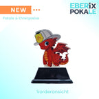 10cm Kinderfeuerwehr-Pokal - Acryl Trophäe mit Drache & Wunschgravur