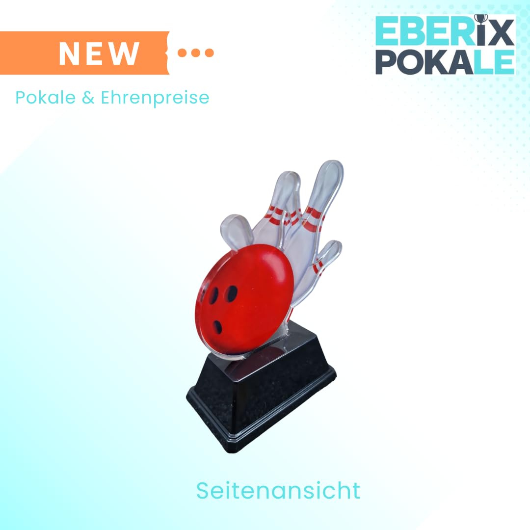Bowling Trophäe 10 cm - Pokal mit Wunschgravur - Award für Kinder &