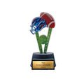 15 cm American Football Pokal mit Gravur - Helm & Ball Trophäe, Schwarz