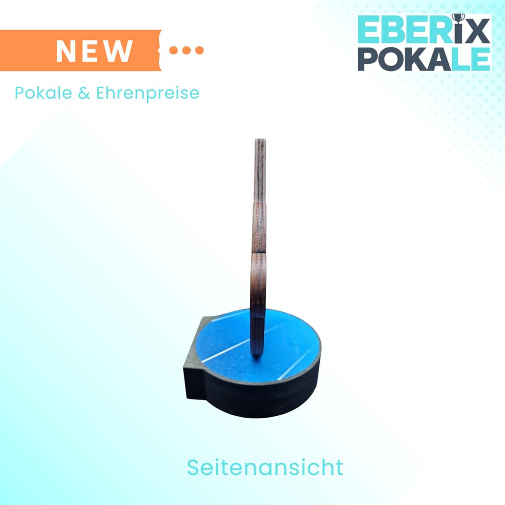 Tischtennis Pokal 16 cm - Trophäe aus Holz mit Gravur & Ping Pong Motiv
