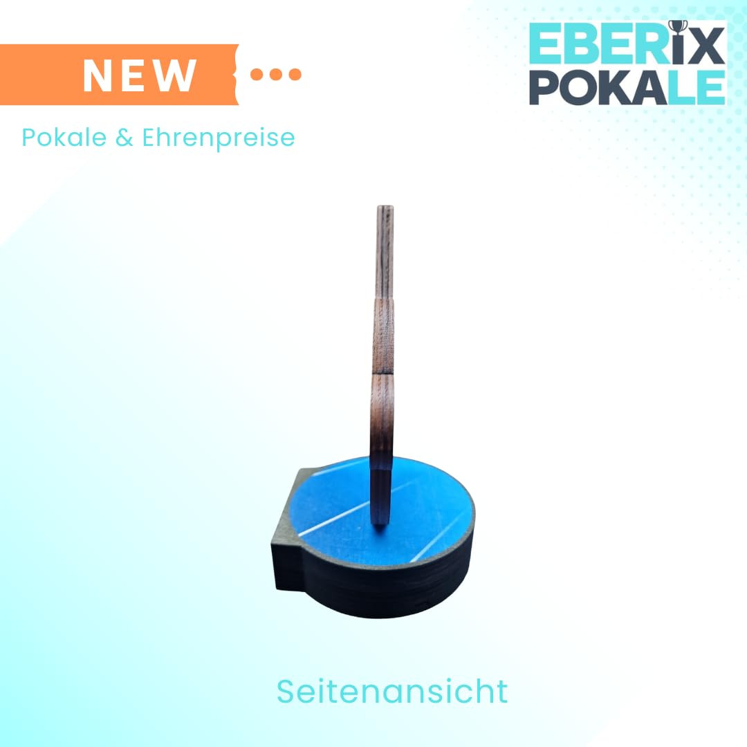 Tischtennis Pokal 16 cm - Trophäe aus Holz mit Gravur & Ping Pong Motiv