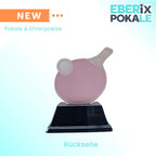 Tischtennis-Pokal 10 cm - Leichte Sport-Trophaee mit Schlaeger & Ball