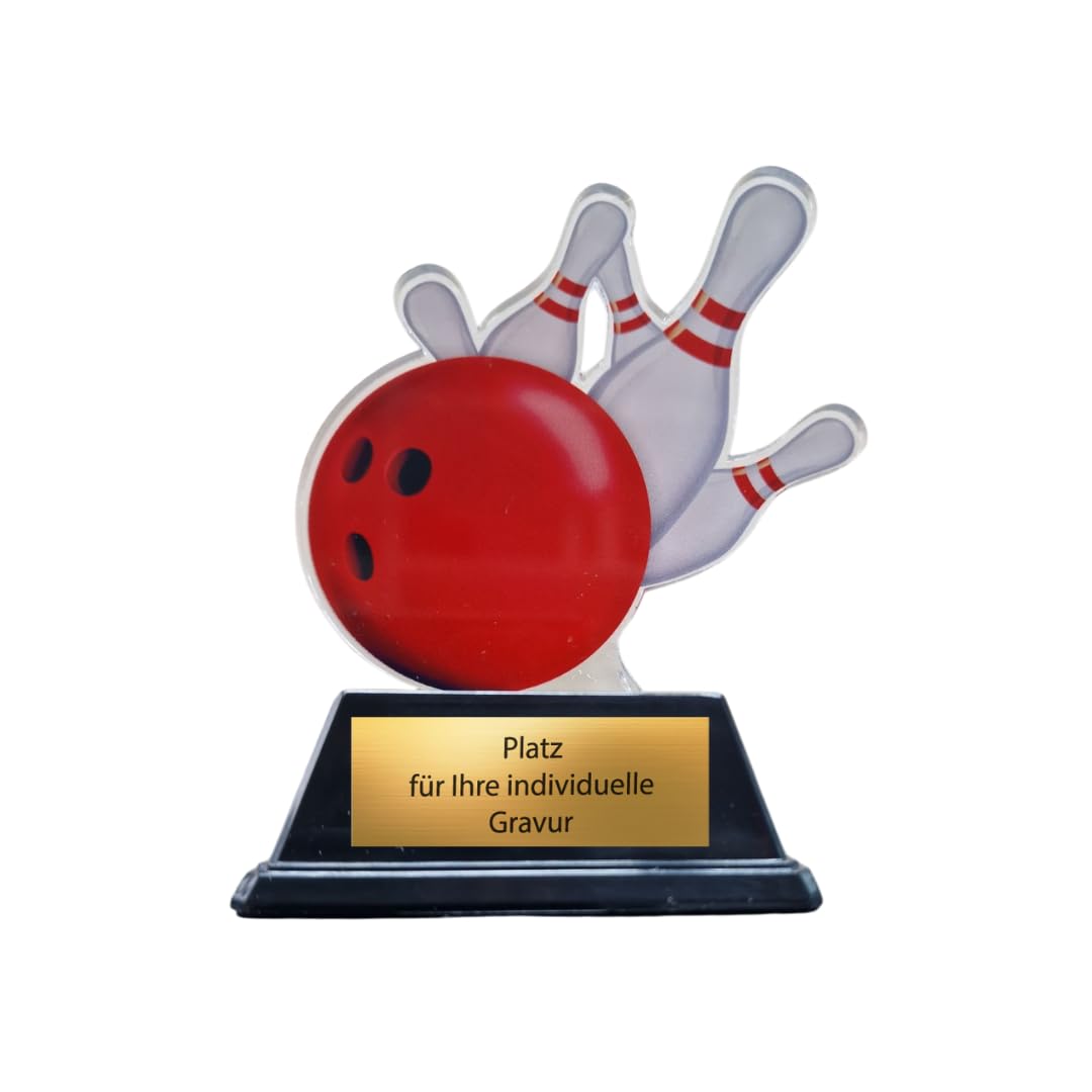 Bowling Trophäe 10 cm - Pokal mit Wunschgravur - Award für Kinder &