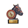 Reitsport Pokal 13 cm - Trophäe mit Pferdekopf & Schleife aus Holz