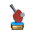 Tischtennis Pokal 16 cm - Trophäe aus Holz mit Gravur & Ping Pong Motiv