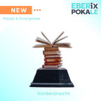 10 cm Bücher Pokal mit Wunschgravur - Acryl Trophäe für Lesewettbewerbe