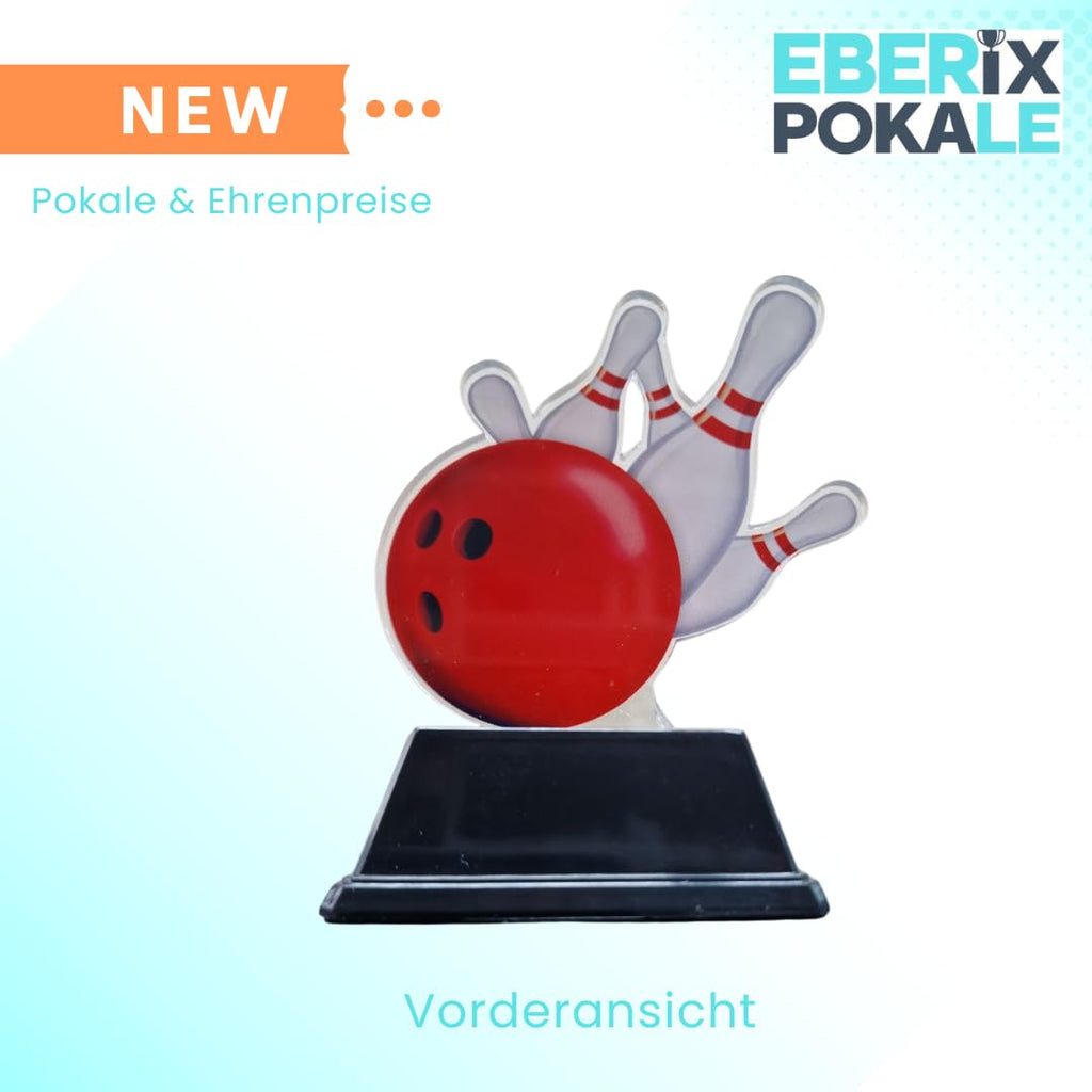 Bowling Trophäe 10 cm - Pokal mit Wunschgravur - Award für Kinder &