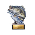 Holz-Pokal 13 cm Angelsport Trophäe - Großmaulbarsch mit Wunschgravur