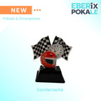 XS Motorsport Pokal 10 cm - Acryl Trophäe mit Gravurschild für Kart Rennen