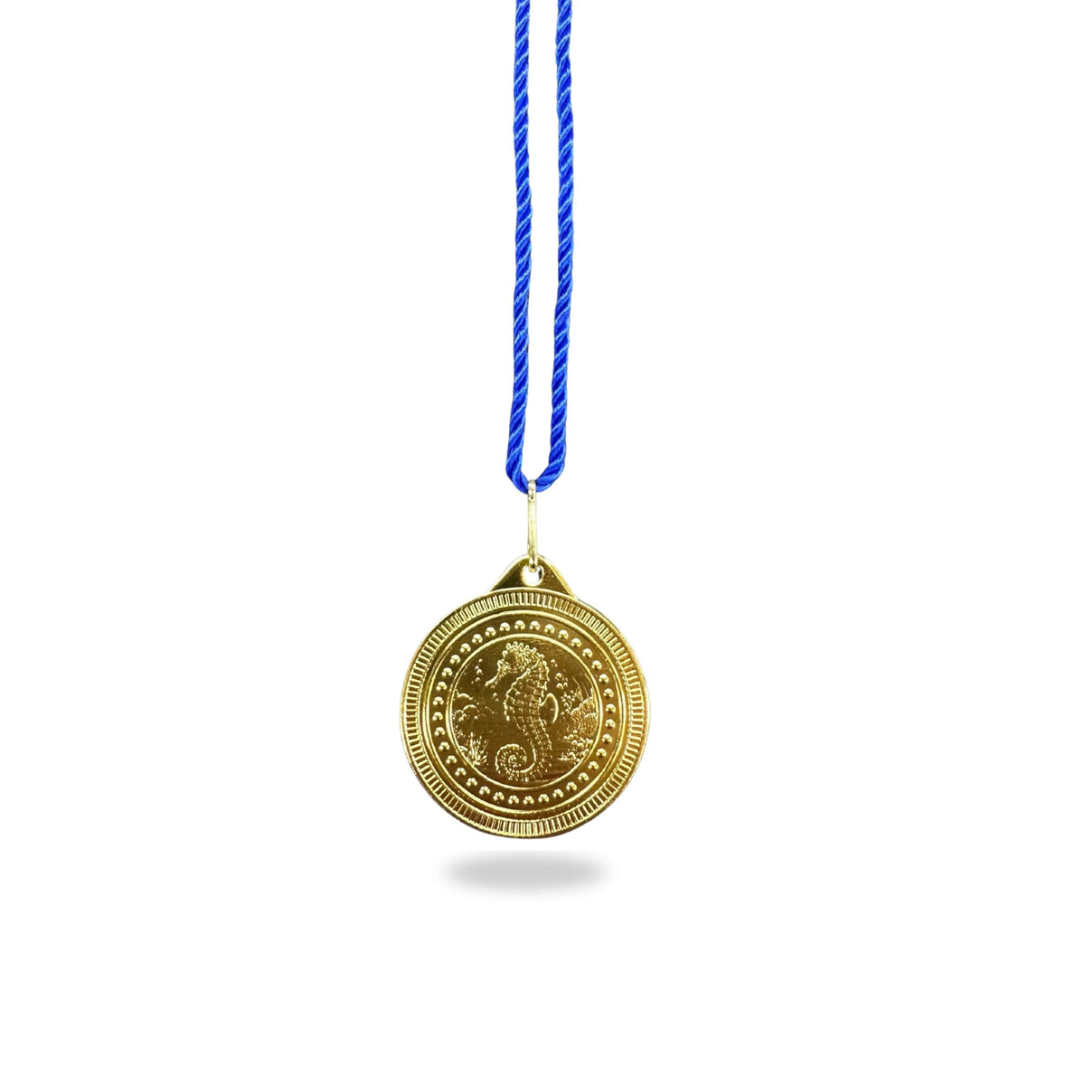 EBERiX POKALE – Seepferdchen Medaille 50 mm aus Metall – glänzende Schwimm Medaille für Kinder & Vereine – inklusive Kordel in Blau oder Rosa – 31 g – Ideal für Schwimmkurse & Wettkämpfe