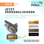 13 cm Hecht Pokal Trophäe aus Holz - Fisch Award mit Wunschgravur
