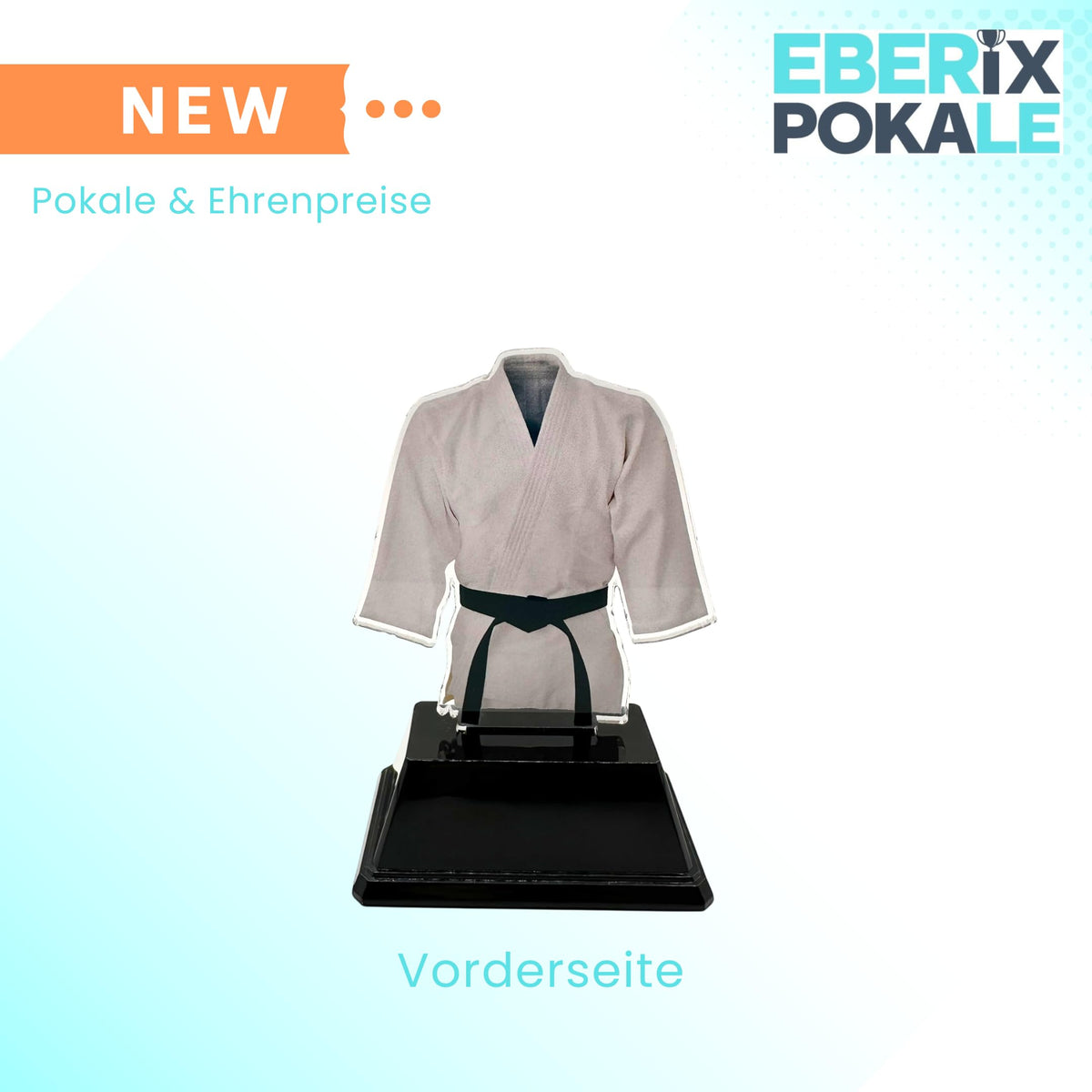 XS Acryl Kampfsport-Pokal 10 cm - Judo & Karate Trophäe mit Gürtel