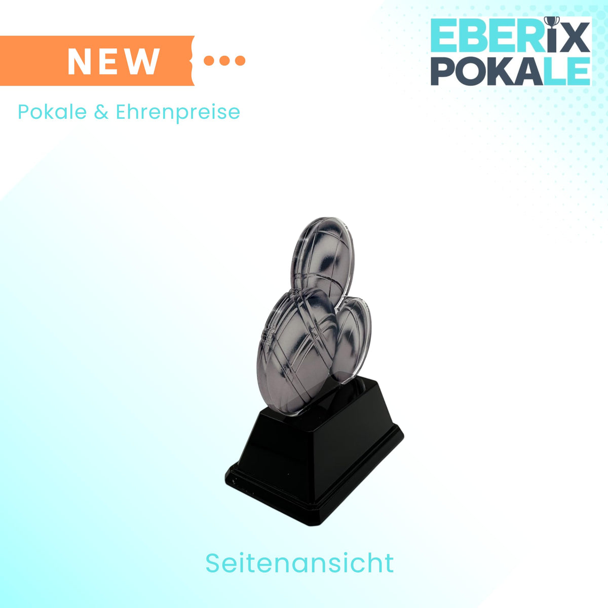 XS Boule Pokal aus Acryl - 9 cm Trophäe mit Gravur für Pétanque Turniere