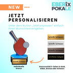 Tischtennis Pokal 16 cm - Trophäe aus Holz mit Gravur & Ping Pong Motiv