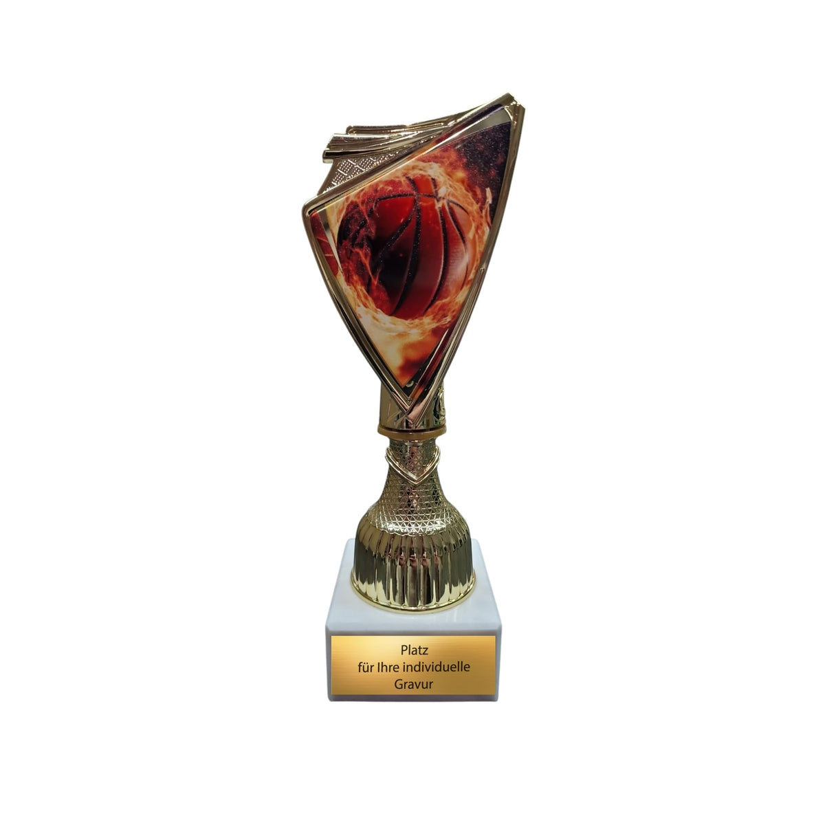 Basketball Pokal 18,5 cm - Trophäe mit Wunschgravur & Marmorsockel