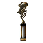 eberix · Angelsport Pokal · mit Wunschgravur · Trophäe mit Fisch-Motiv inkl. Gravur · Siegerpokal für Angelturnier, Vereinsfischen, Fischerfest, Raubfisch-Cup · personalisierbar ·