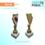 Tischtennis Pokal 18,5 cm mit Marmorsockel - Trophäe mit Wunschgravur