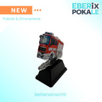 XS Feuerwehr Pokal 9 cm - Acryl Trophäe mit Feuerwehrauto & Gravurschild