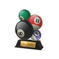 XS Billard Pokal 9 cm - Acryl Trophäe mit Gravur und Billardkugel Motiv