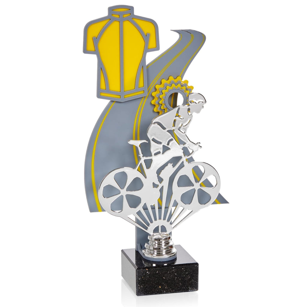 Radsport Trophäe 28 cm Metallfigur mit 3D-Motiv & Wunschgravur