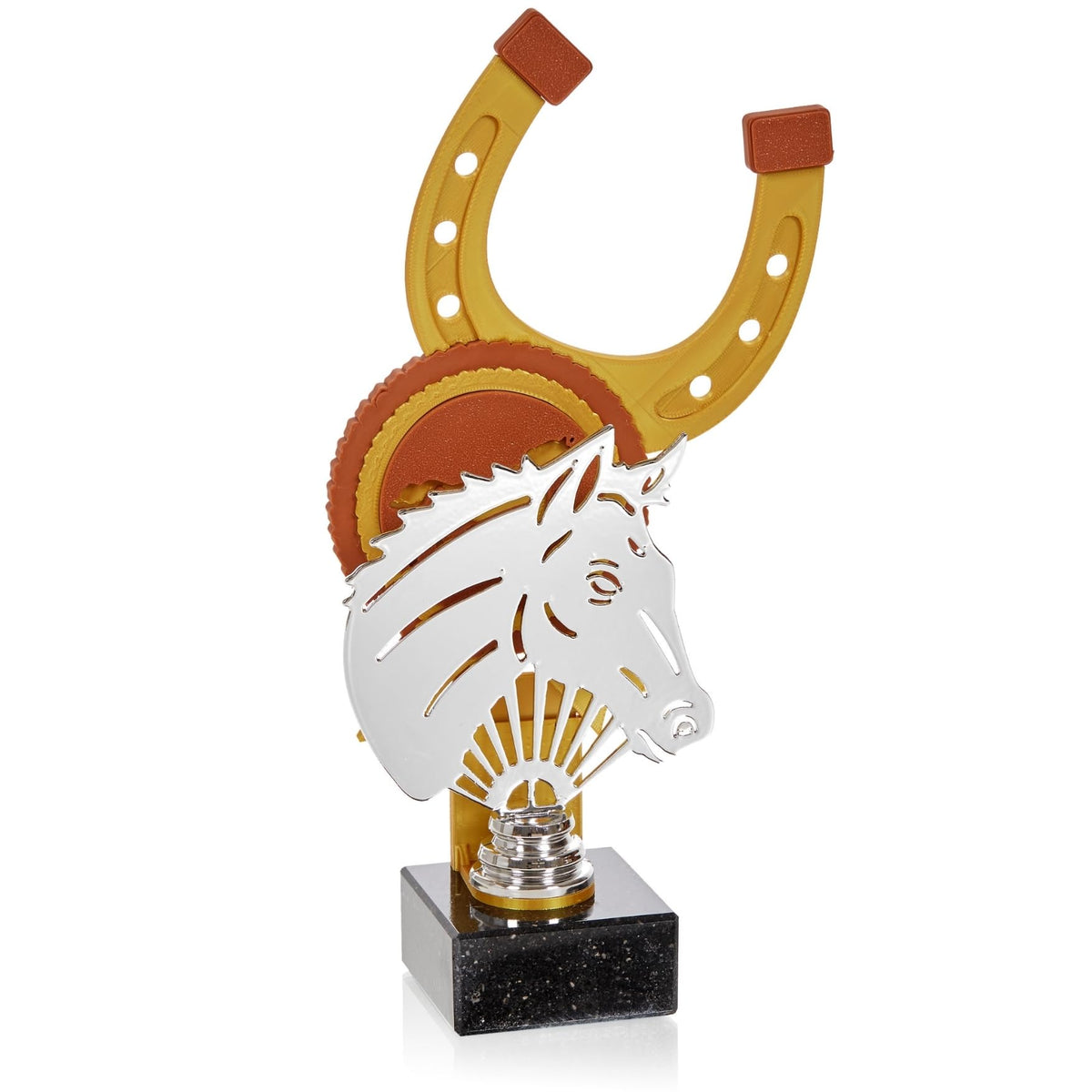 Reitsport Trophäe 27,5 cm Metallfigur mit 3D-Motiv & Wunschgravur