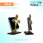 2D Religions Pokal Acryl 18cm Trophäe mit Bibel & Kreuz - Personalisierbar