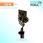 eberix · Basketball Pokal · mit Wunschgravur ·Trophäe mit Korb & Ball Motiv · Siegerpokal für Basketballturnier, Vereinsmeisterschaft, Streetball · personalisierbar ·
