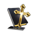 2D Religions Pokal Acryl 18cm Trophäe mit Bibel & Kreuz - Personalisierbar