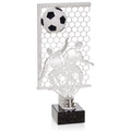 Fußball Trophäe 27 cm Metallfigur mit Wunschgravur & 3D-Hintergrund