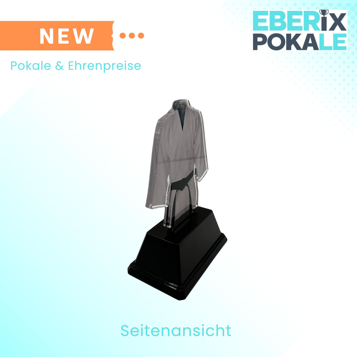 XS Acryl Kampfsport-Pokal 10 cm - Judo & Karate Trophäe mit Gürtel