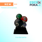 XS Billard Pokal 9 cm - Acryl Trophäe mit Gravur und Billardkugel Motiv