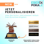 10 cm Bücher Pokal mit Wunschgravur - Acryl Trophäe für Lesewettbewerbe