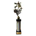 eberix · Laufsport Pokal · mit Wunschgravur · Trophäe mit weißer Glanzsäule · Siegerpokal für Laufwettkampf · Volkslauf · Sportfest Vereinsmeisterschaft · personalisierbar ·