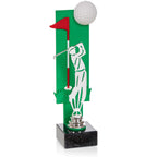 Golfpokal 25 cm Metallfigur mit Wunschgravur & 3D-Hintergrund