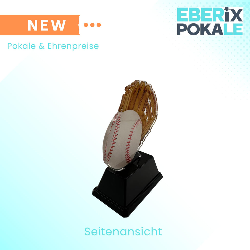 XS Acryl Baseball Pokal 10 cm - Trophäe Award mit Gravurschild