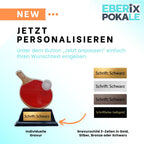 Tischtennis-Pokal 10 cm - Leichte Sport-Trophaee mit Schlaeger & Ball