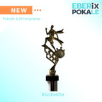 eberix · Laufsport Pokal · mit Wunschgravur · Trophäe mit weißer Glanzsäule · Siegerpokal für Laufwettkampf · Volkslauf · Sportfest Vereinsmeisterschaft · personalisierbar ·