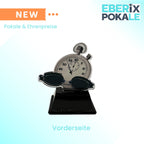 Schwimmer Pokal 9,5 cm - Acryl Trophäe mit Stoppuhr & Gravurschild