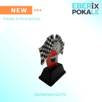 XS Motorsport Pokal 10 cm - Acryl Trophäe mit Gravurschild für Kart Rennen