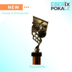 eberix · Tischtennis Pokal · mit Wunschgravur · Trophäe mit Schläger & Ball Motiv · Siegerpokal für Tischtennisturnier, Vereinsmeisterschaft, Hobbyliga · personalisierbar ·
