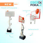 Basketballpokal 28,5 cm Metallfigur mit Wunschgravur & 3D-Hintergrund