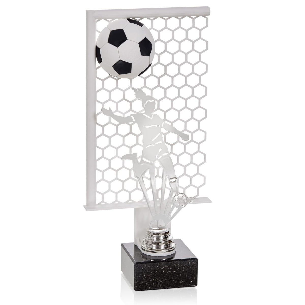 Fußballpokal Damen 27 cm Metallfigur mit Wunschgravur & 3D-Motiv