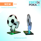 14 cm Acryl Fußballpokal - Trophäe für Schiedsrichter mit Pfeife & Ball